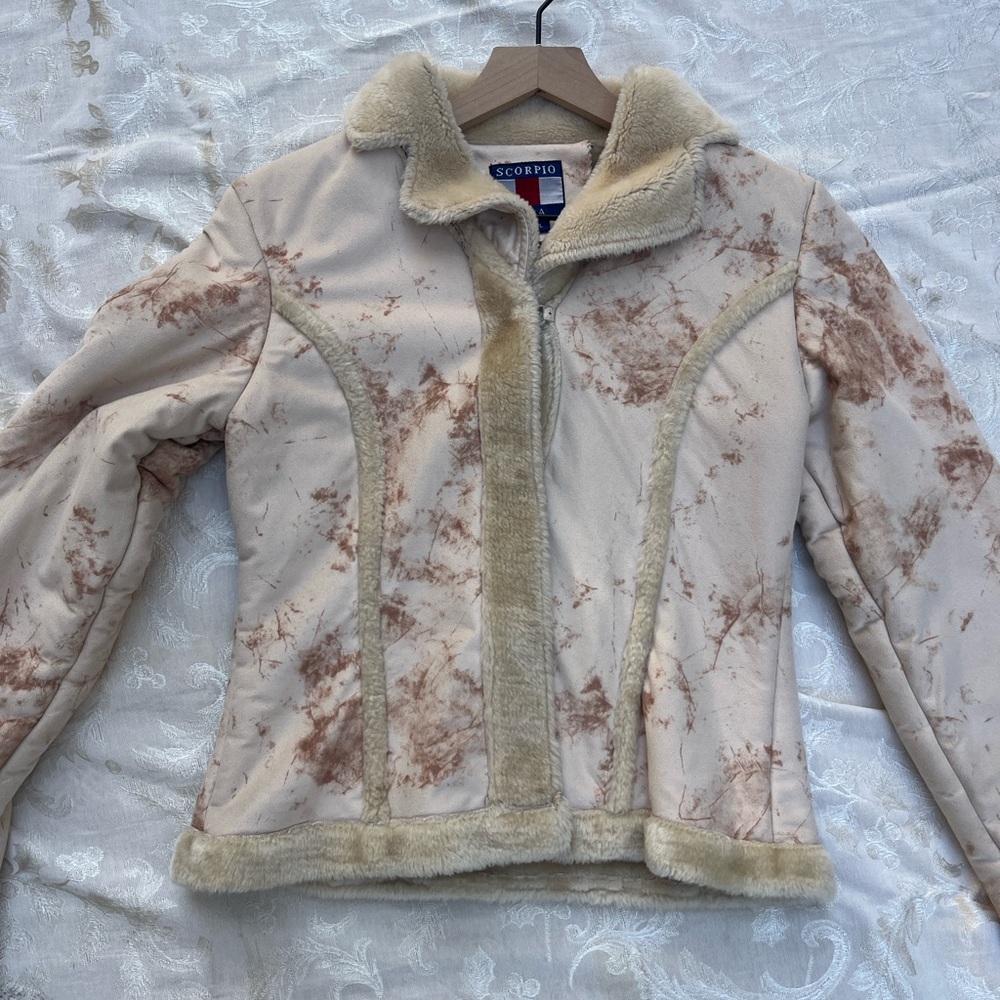 Cream Faux Fur Vintage Women's Jacket